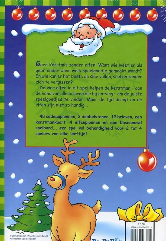 Thumbnail van een extra afbeelding van het spel Spelbord kerst: de kerstman en zijn elfen