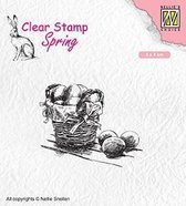 SPCS012 Nellie Snellen Clear stamps - spring/Easter Easter eggs - paaseieren pasen mand met eieren
