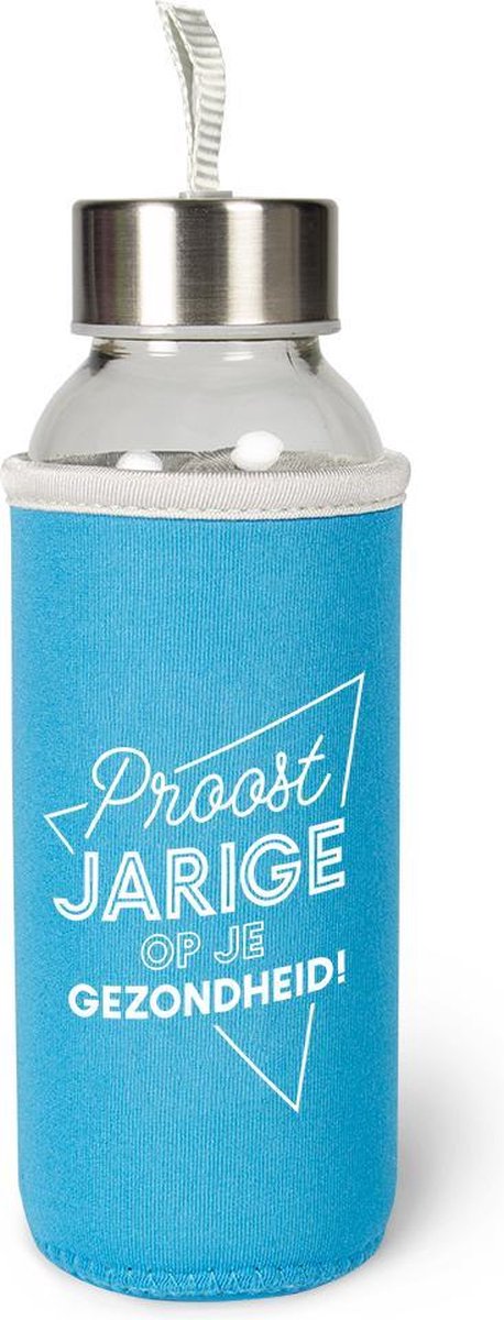 Jarige  Waterfles van glas met isolatie