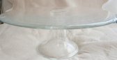 Assiette à gâteau / étagère, verre transparent 12 x 30 cm rond