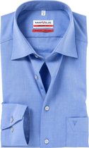 MARVELIS modern fit overhemd - middel blauw - Strijkvrij - Boordmaat: 40