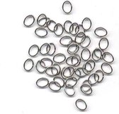 100 Split Ringen - Ovaal - Zilverkleurig - 5x7mm