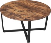 Vasagle Salontafel rond van hout en metaal 88x88x47cm | Bijzettafel met metaal onderstel | Salon tafel met sterk tafeloppervlak | Stabiel en duurzame constructie | Stijlvolle woonk