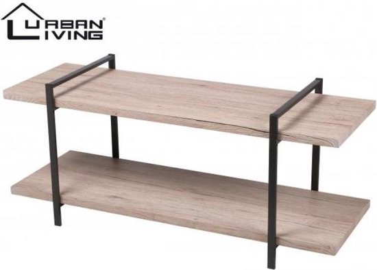 Living - TV meubel - staande TV 2 planken - Industrieel design MDF... | bol.com