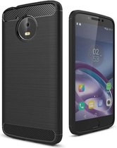 Geborstelde TPU Cover - Motorola Moto E Plus 4th Generation - Zwart