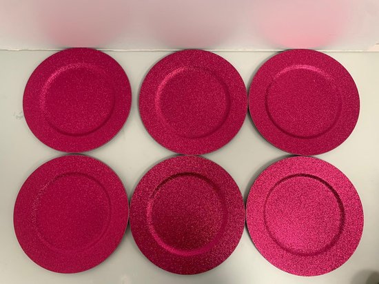 gebied Schurend sectie borden - glitter - roze - 6 stuks | bol.com