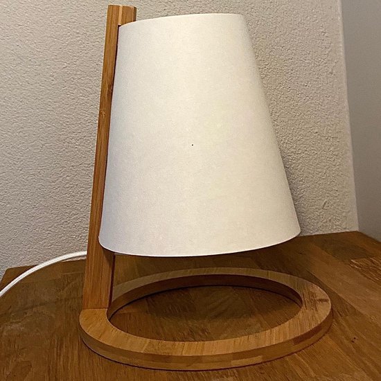 Tafellamp bamboe lamp staand slaapkamer/nachtkastje 24 cm