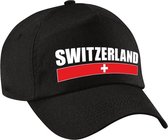 Switzerland supporters pet zwart voor jongens en meisjes - kinderenpetten - Zwitserland landen baseball cap - supporter accessoire