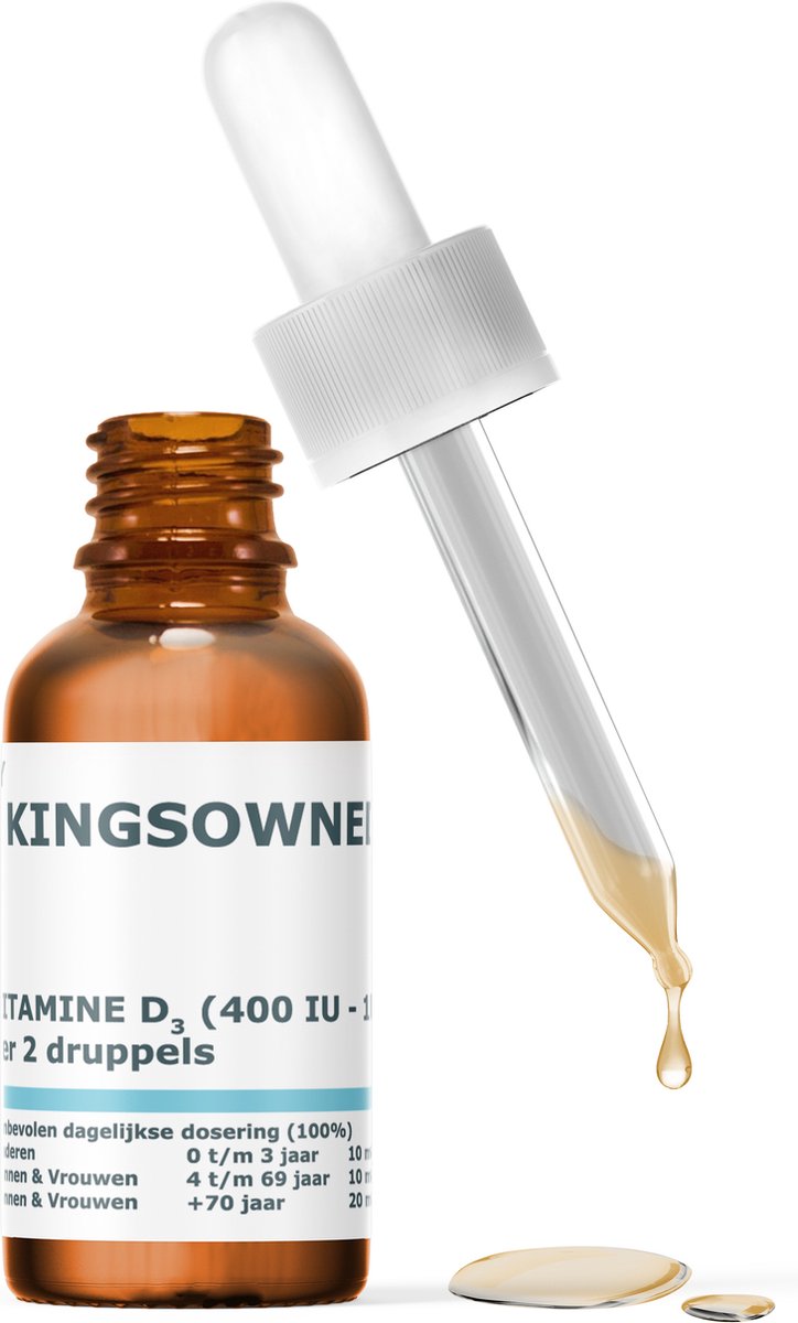 Vitamine D (50 ml) - Vitamine D3 met Vanilla smaak - vitamine D Baby & Volwassenen - Vitamine D druppels - Kingsowned