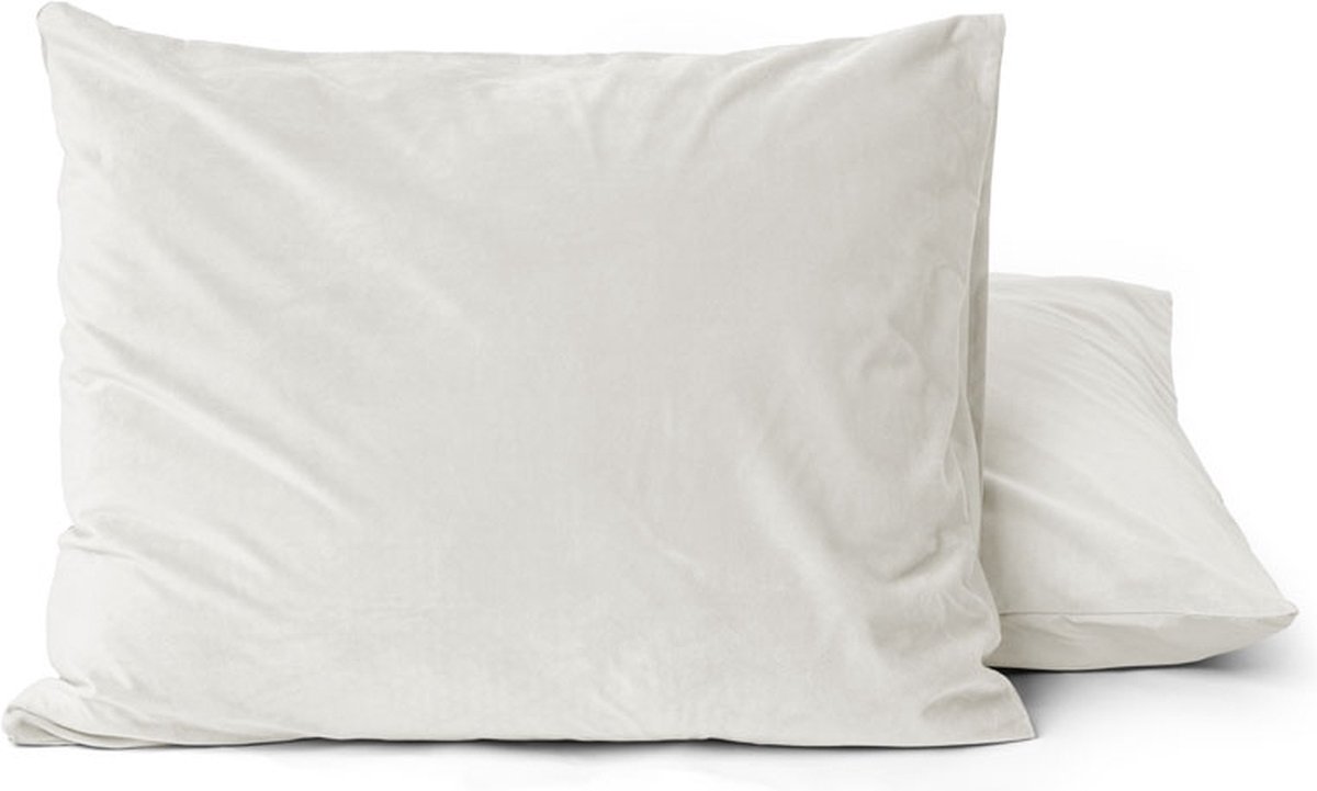 Zavelo Velvet Kussenslopen Creme - Fluweel Zacht - Hoogwaardige Kwaliteit - Super Zacht - 2 stuks