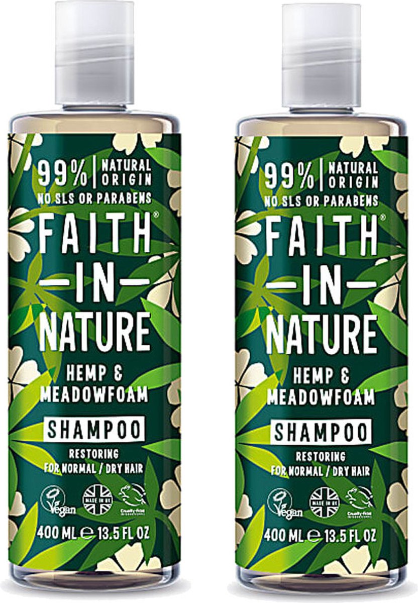 Faith in Nature - Shampoo Hemp & Meadofoam - 2 Pak