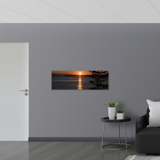 WallClassics - Verre Acrylique - Coucher de Soleil au Bord de l' Water - 120x40 cm Photo sur Verre Acrylique (Décoration murale sur Acrylique)