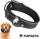 FURTASTIC® AirTag Dog Collar - Collier avec support AirTag - Zwart - 37-43 cm - Avec support AirTag amélioré | Tournevis inclus
