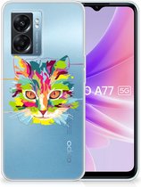 Mobiel Case OPPO A77 | A57 5G GSM Hoesje Doorzichtig Cat Color
