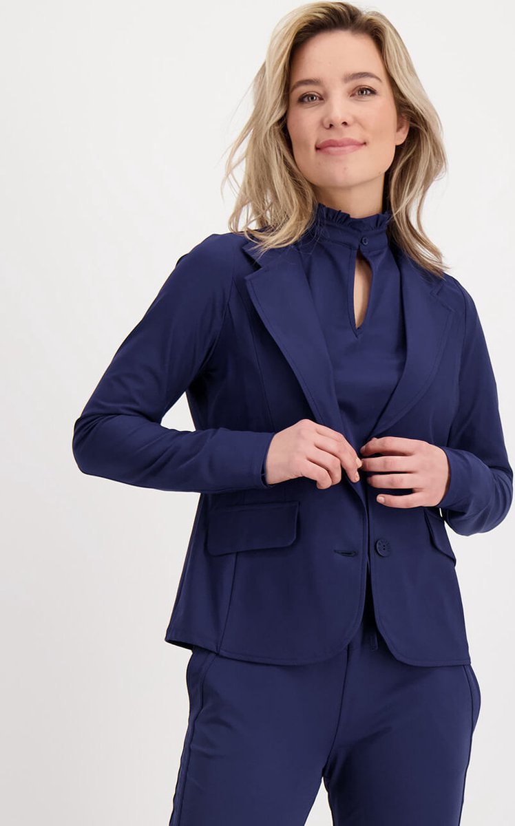 Blauwe Blazer van Je m'appelle - Dames - Travelstof - Maat L - 2 maten beschikbaar