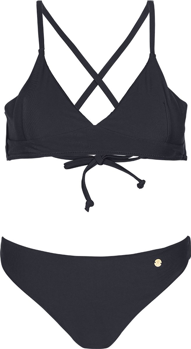 Bikini met gekruiste rug detail - Zwart - Maat: S