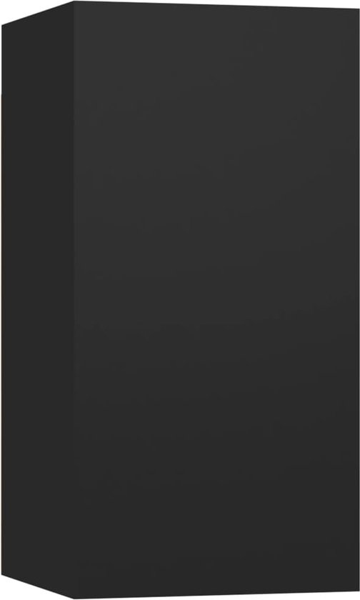 vidaXL - Tv-meubel - 30,5x30x60 - cm - bewerkt - hout - zwart