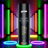 Partizzle 100x Glow in the Dark Sticks met Connectors - Glowsticks - Neon Party Breekstaafjes - Verjaardag Versiering - 7 Kleuren