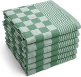 Set de torchons Block Green - 65x65 - 6 pièces - Carreaux - Bloc serviettes - 100% coton - Restauration Essuies de vaisselle - Torchons - Torchons à carreaux