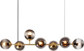 Design hanglamp goud met smoke glas - Sette