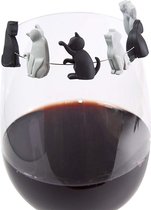 glasmarkers Katjes zwart/wit 6 stuks