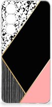 Telefoonhoesje Geschikt voor Samsung Galaxy A54 5G TPU Silicone Hoesje Black Pink Shapes