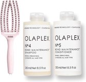 Olaplex Nº4 Nº5 Shampooing & Après-shampooing 250 ml & Olivia Garden Fingerbrush Rose pastel