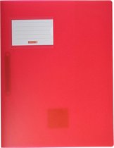 Brunnen – FAIT ! – chemise à ouverture rapide A4 avec porte-nom et pochette à l'intérieur – rouge transparent