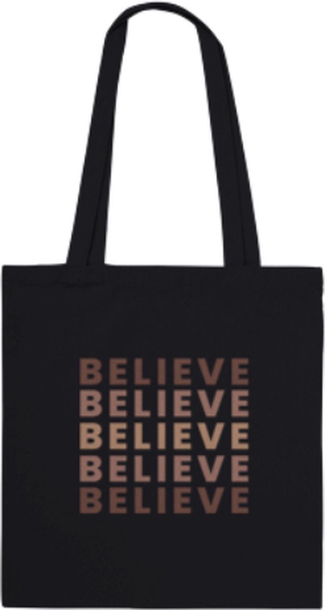 Believe Tote Bag, katoen Tote Bag, schouder tas, leuke Tote bag met tekst