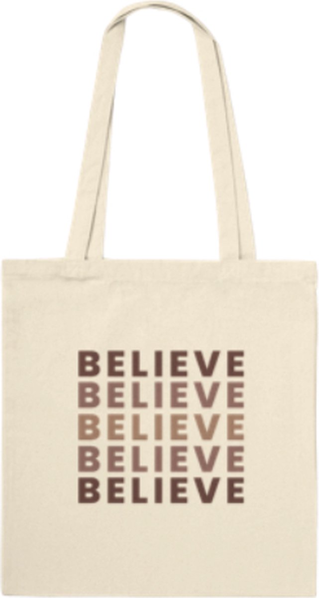 Believe Tote Bag, katoen Tote Bag, schouder tas, leuke Tote bag met tekst