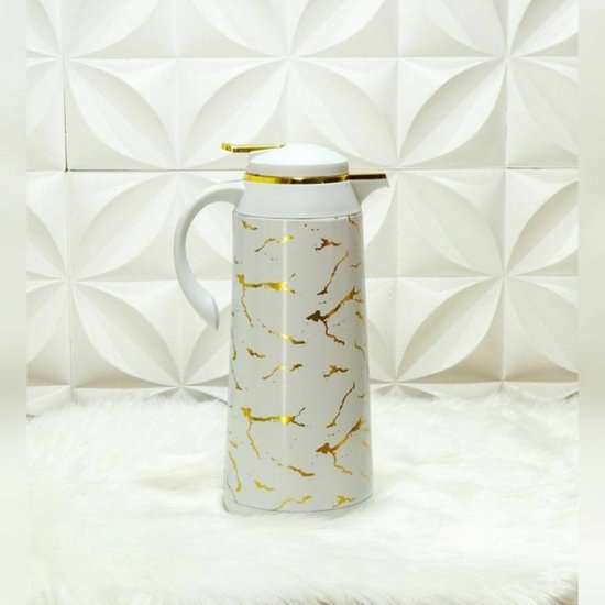 Borvat® | 1,3L | Blanc avec de l'or | intérieur en verre | thé | eau chaude  |... | bol.com