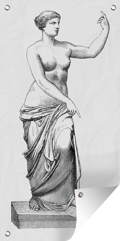 Tuinposter Een illustratie van de Griekse godin Aphrodite - 30x60 cm - Tuindoek - Buitenposter
