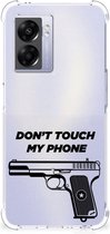 Cover Case OPPO A77 5G | A57 5G Telefoonhoesje met doorzichtige rand Pistol Don't Touch My Phone