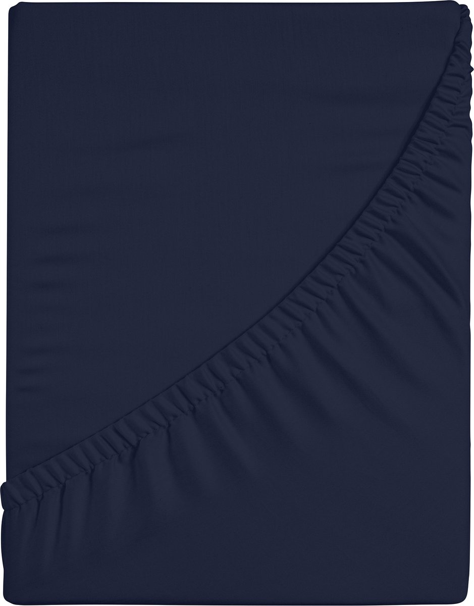 Komfortec Jersey Stretch Hoeslaken 90x200 cm - 30cm Matrasdikte- Rondom Elastiek - 100% Katoen - Blauw