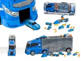 Camion de Police 20 pièces avec rangement pour voiture et lanceur 57cm Blauw - voiture jouet - speelgoed - set de jeu