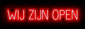 WIJ ZIJN OPEN - Reclamebord Neon LED bord verlichting - SpellBrite - 150 x 16 cm rood - 6 Dimstanden - 8 Lichtanimaties