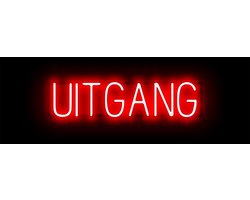 UITGANG - Lichtreclame Neon LED bord verlicht | SpellBrite | 66,49 x 16 cm | 6 Dimstanden & 8 Lichtanimaties | Reclamebord neon verlichting