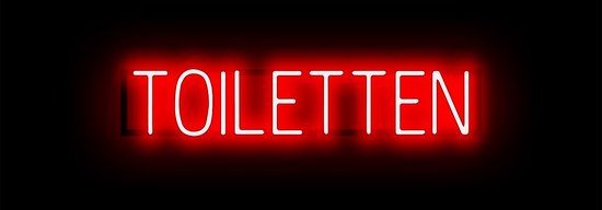TOILETTEN - Reclamebord Neon LED bord verlichting - SpellBrite - 79,7 x 16 cm rood Toilet bord - 6 Dimstanden - 8 Lichtanimaties - WC's