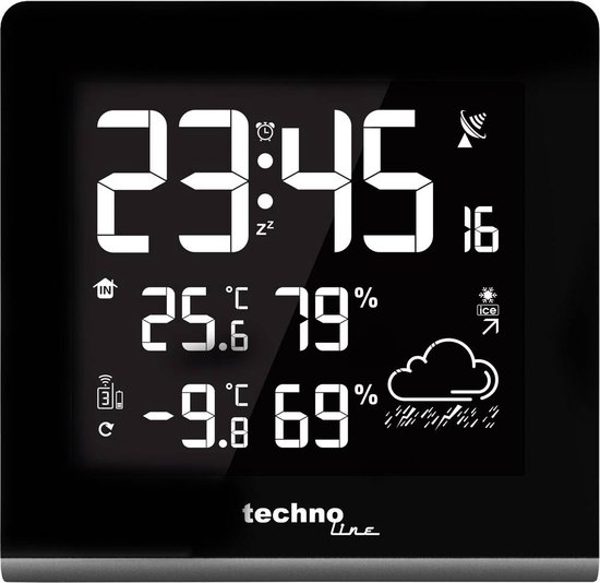 Station météo sans fil horloge radiopilotée technoline 2 sondes