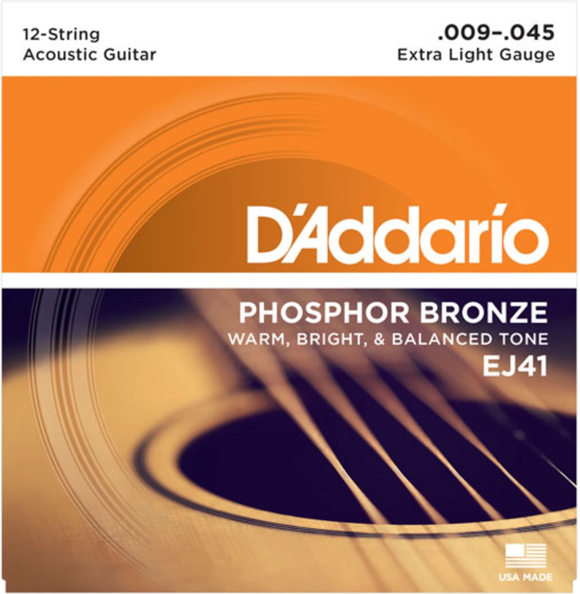 D'Addario EJ41 09-45 12-string Phosphor Bronze Extra Light - Akoestische gitaarsnaren