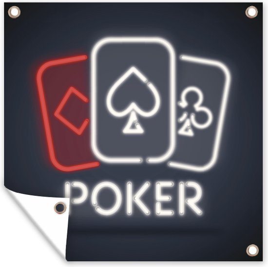 Tuin poster Een illustratie van een symbool van poker - 200x200 cm - Tuindoek - Buitenposter