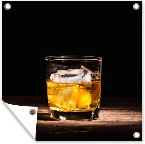 Tuinposters Whiskey - Alcohol - Glas - 50x50 cm - Tuindoek - Buitenposter