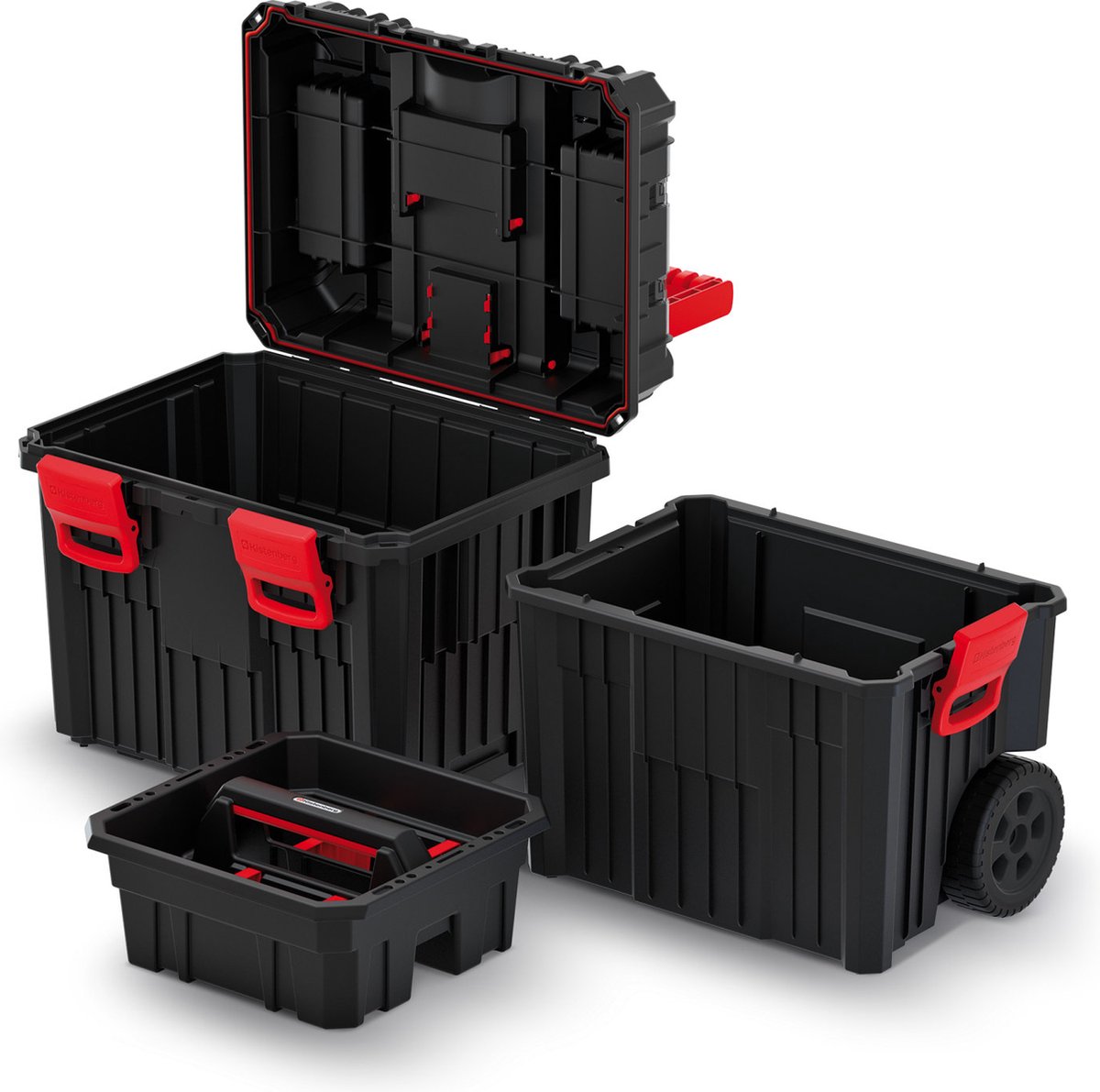 KISTENBERG - mobile gereedschapskoffer / sorteerdoos op wielen - 450 x 360 x 640 mm