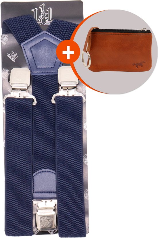 Safekeepers bretels heren - Bretels - bretels heren volwassenen - bretellen voor mannen - bretels heren met brede clip - Blauw