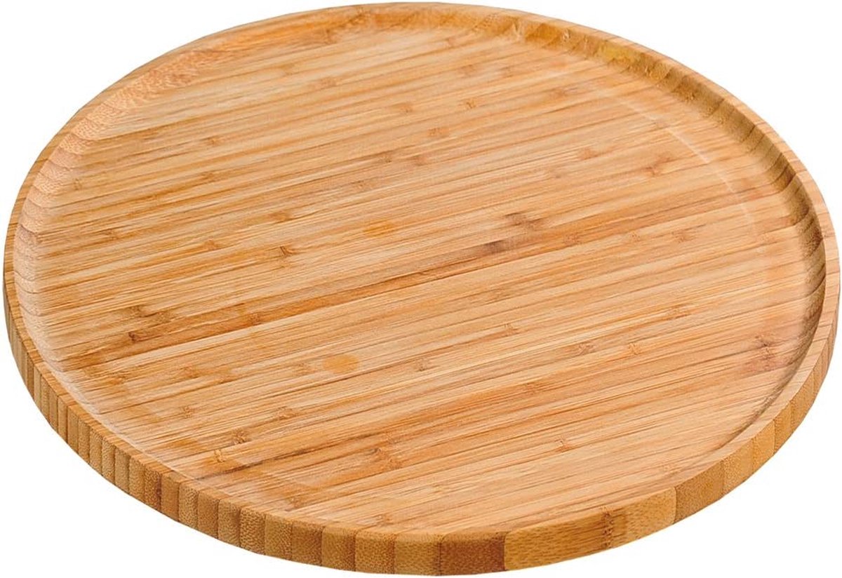 Kesper 58463 pizzaplaat 32 cm van FSC-gecertificeerd bamboe, houten bord, pizzaonderlegger, pizza-houten bord, houten servies