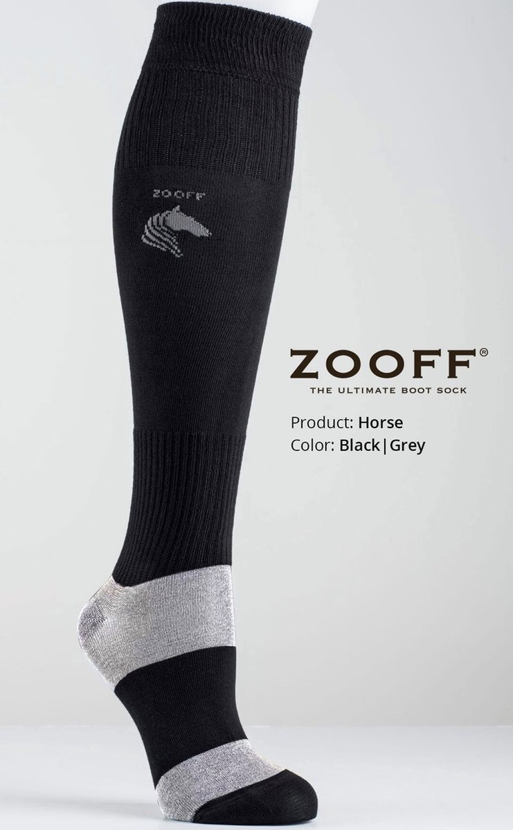 ZOOFF Socks Horse - Zwart/Grijs