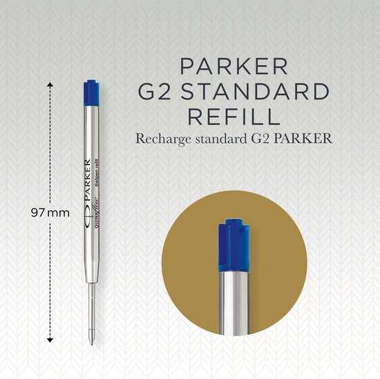 Parker balpenvullingen | Medium punt (1,0mm) | Blauwe QUINKflow inkt | 1 stuk - Parker