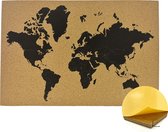 Tableau d'affichage Wereldkaart – Tableau d'affichage en liège – Wereldkaart en liège - Tableau mémo – Tableau d'affichage 60x90 cm (Large)