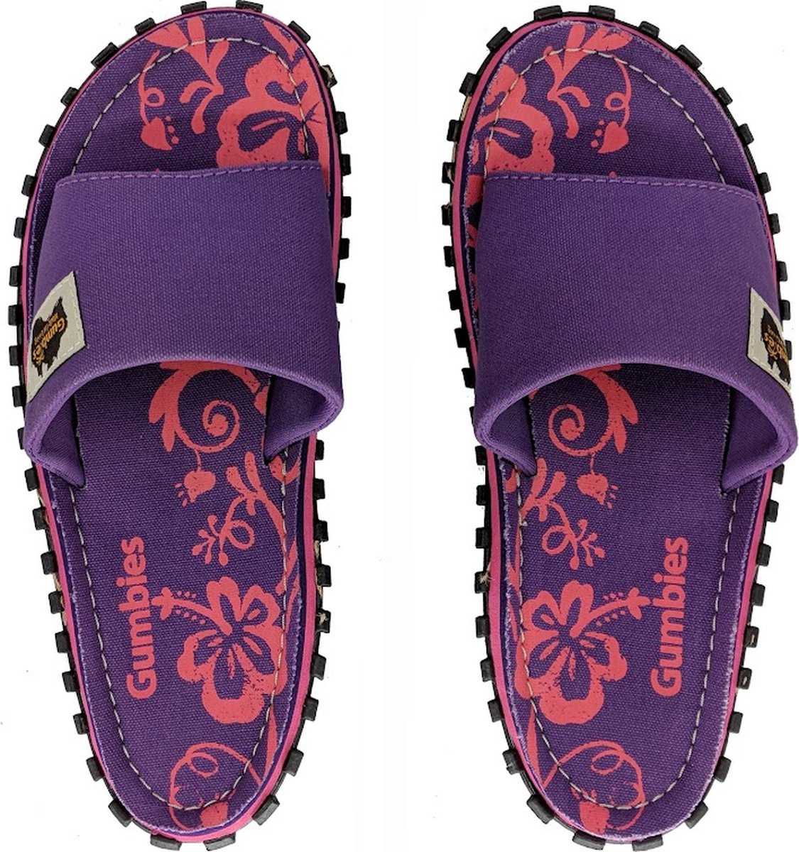 Gumbies Slides Paars Hibiscus 36