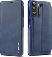 Luxe Telefoonhoesje voor Samsung Galaxy S23 | Hoogwaardig Leren Bookcase | Luxe Uitstraling | Flip Case | Portemonnee | Blauw